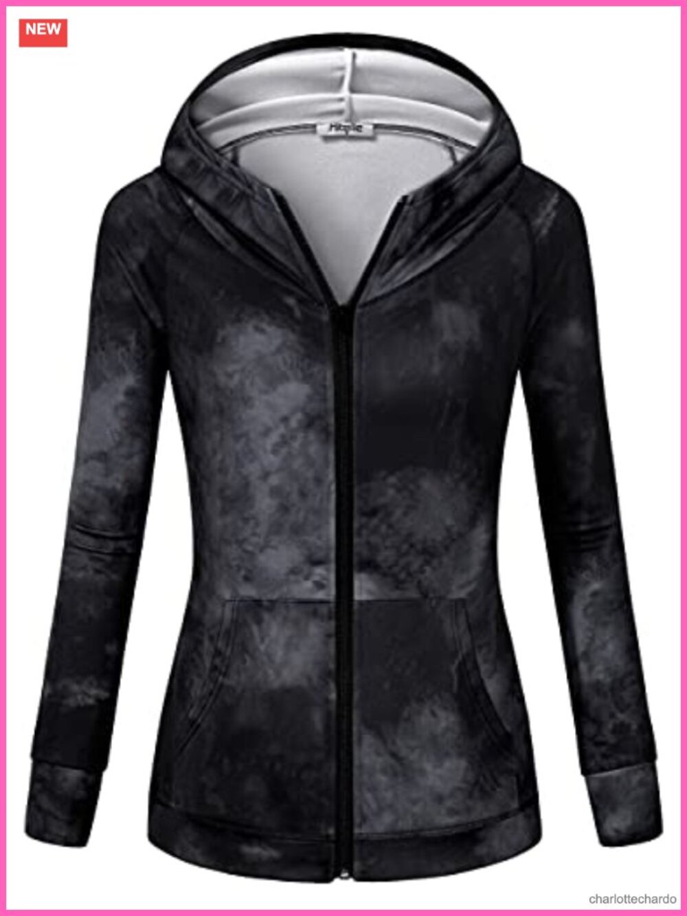 Full-Zip Fleece Lined Hoodie Sports Sweatshirt with Pockets